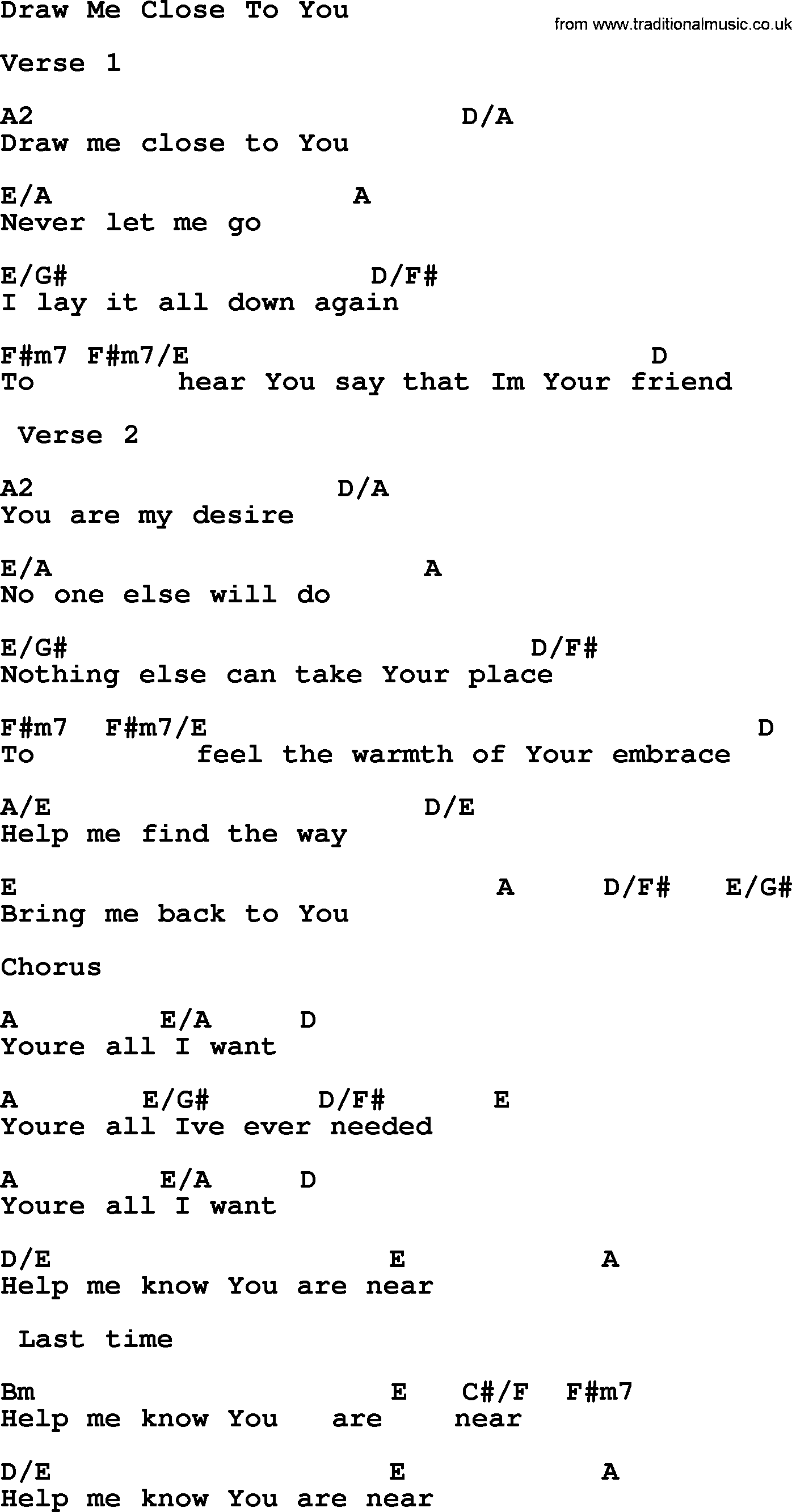 Funeral Hymn Draw Me Close To YouCRD, lyrics, and PDF