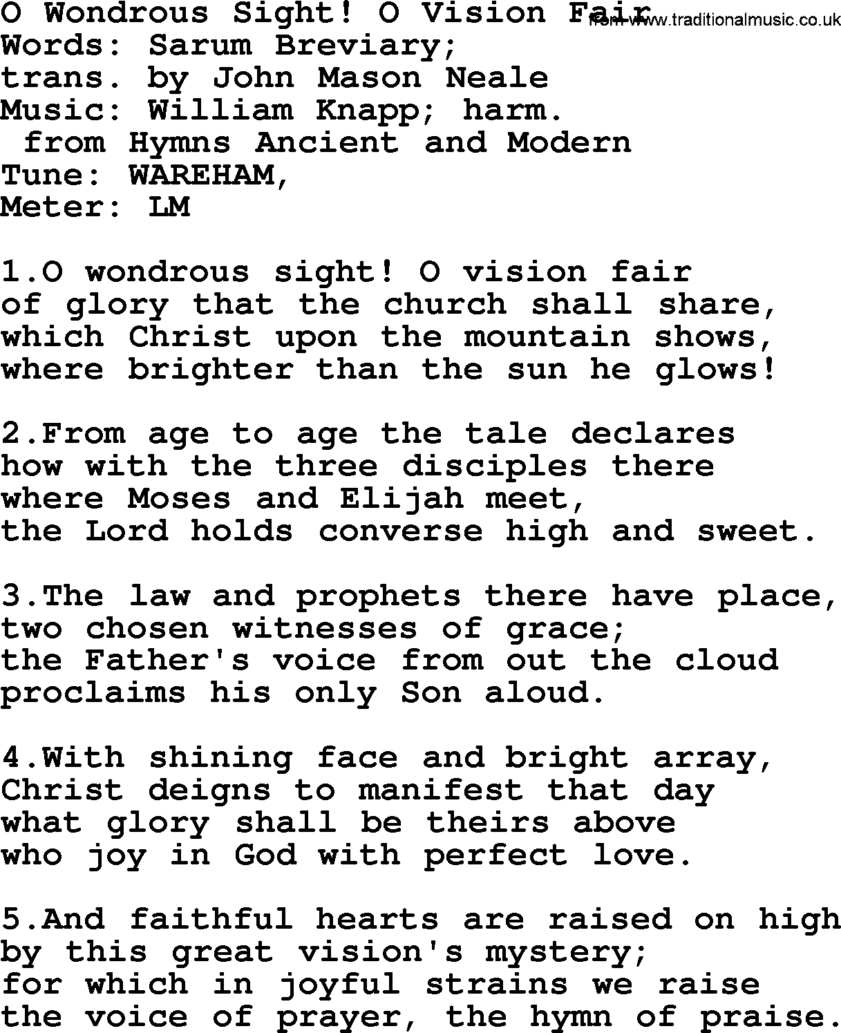 Holy Week Hymns, Hymn: O Wondrous Sight! O Vision Fair, lyrics, PDF and Midi music