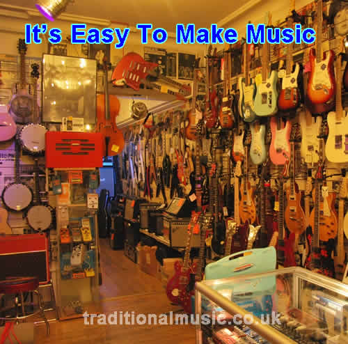 It's Easy To Make Music, Play The Popular Musical Instruments Simple get you started playing instructions