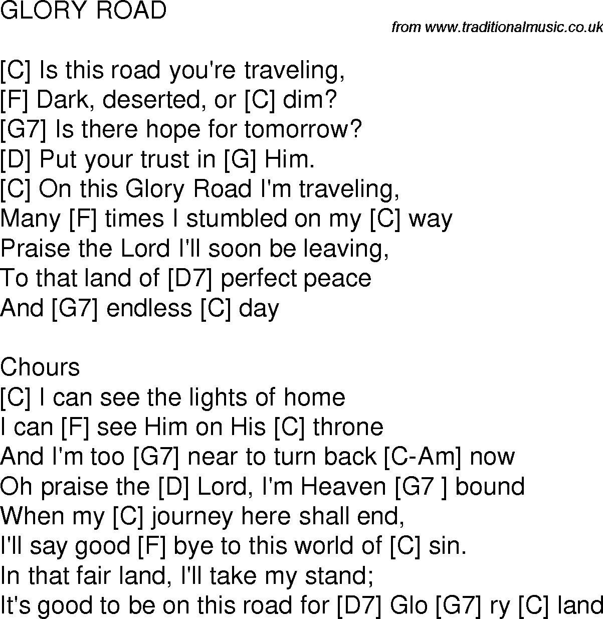 Old Time Road Lyrics