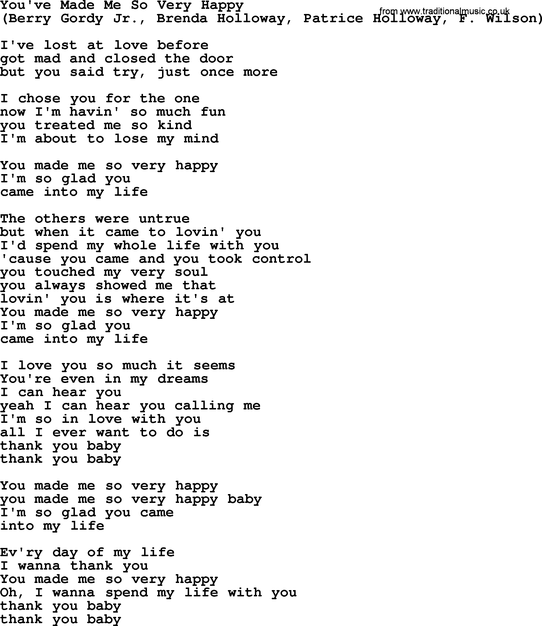 You Ve Made Me So Very Happy By The Byrds Lyrics With Pdf