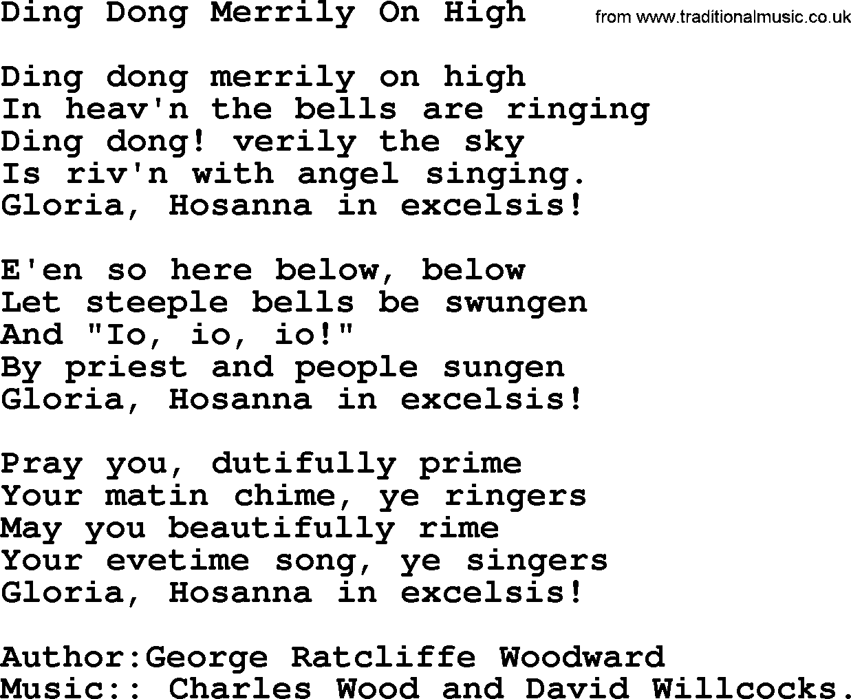 What are the lyrics to 'Ding Dong! Merrily on High'? - Classic FM